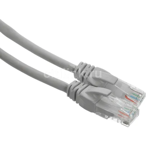 Патч-корд EXEGATE UTP-RJ45-RJ45-5e-5M-LSZH-GY UTP, кат.5E, 5м, 4 пары, алюминий омедненный, многожильный, серый