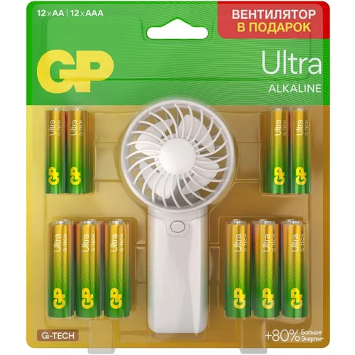 AA/AAA Батарейка GP Ultra 15AU/24AU/FANWETA21-2CRSBC24, 24 шт.