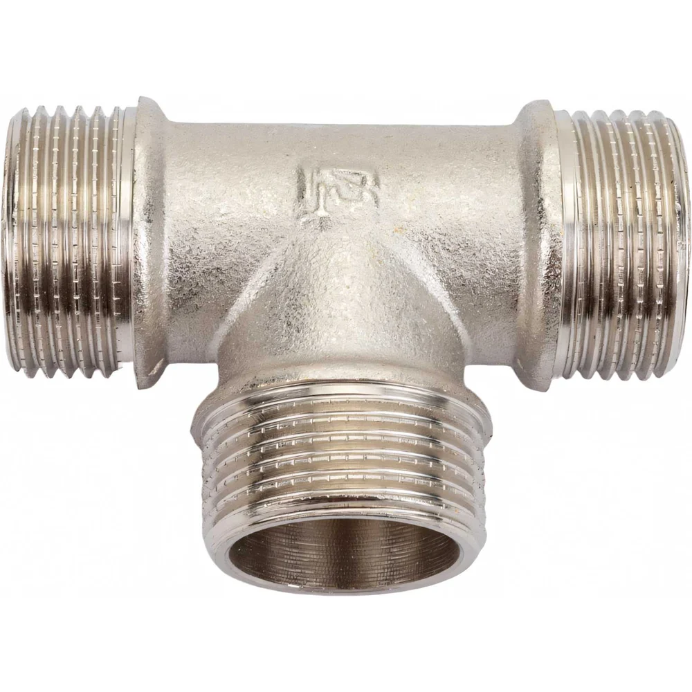 Латунный никелированный тройник STI D190-00077