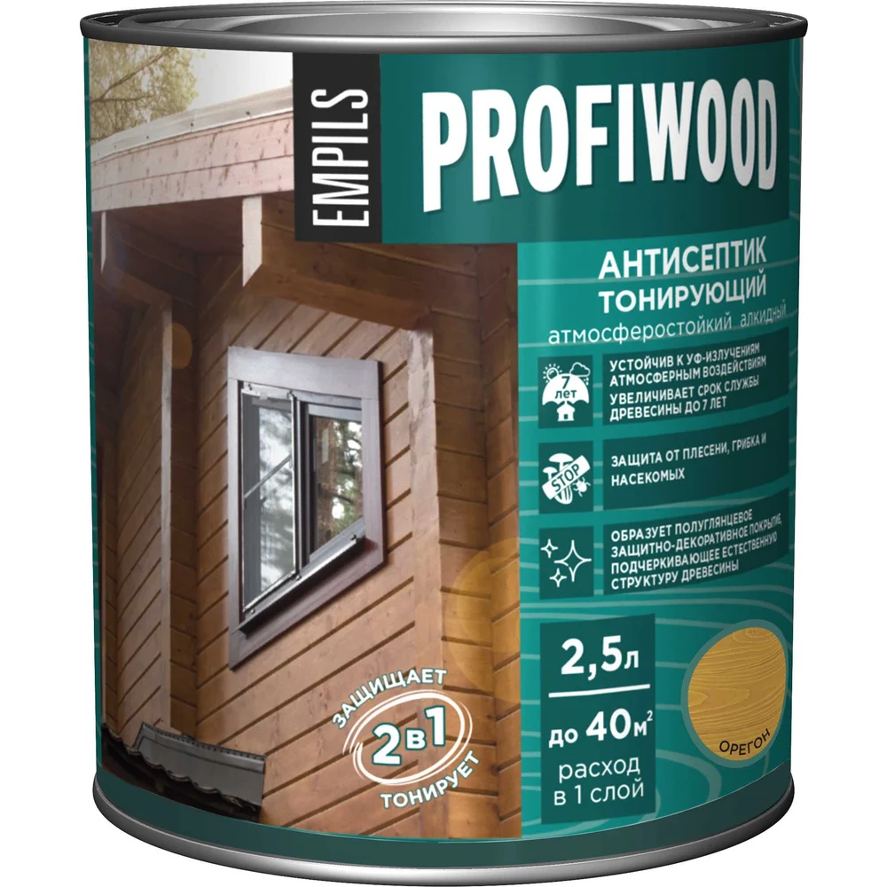 Тонирующий атмосферостойкий алкидный антисептик Profiwood 63860
