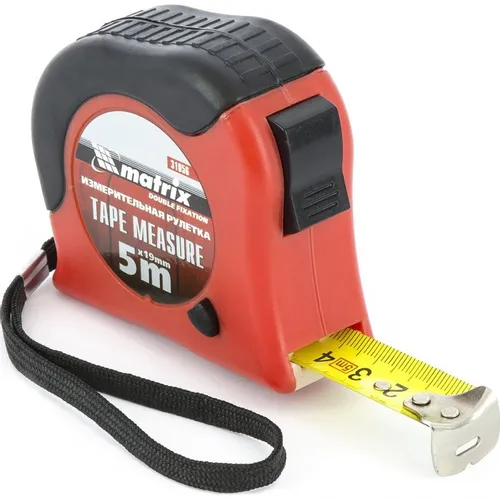 Рулетка строительная MATRIX Double fixation, 5м x19мм [31056 ]