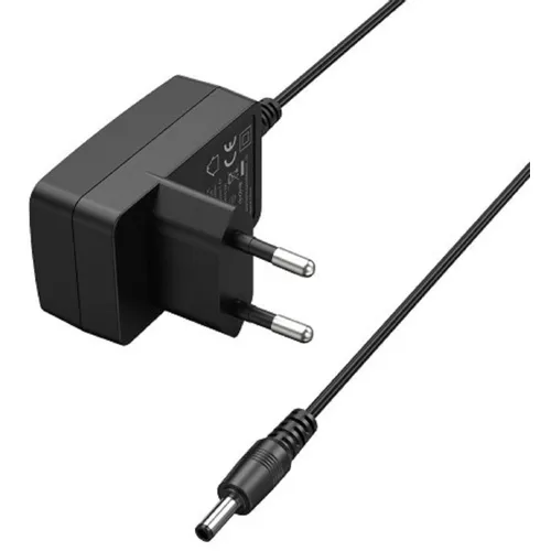 Адаптер VENTION TPQ-W01, DC-Jack 3.5 (m) (прямой) - Евровилка (угловой), 1.5м, черный