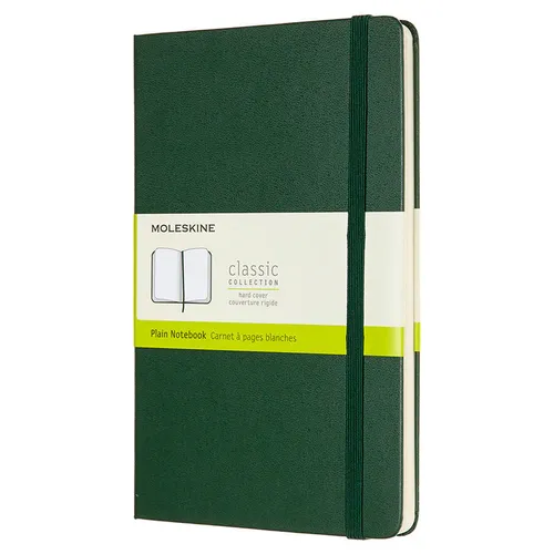 Блокнот Moleskine Classic, 240стр, без разлиновки, твердая обложка, зеленый [qp062k15]