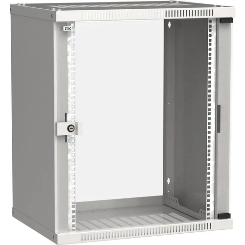 Шкаф коммутационный ITK Linea WE LWE3-15U64-GF настенный, стеклянная передняя дверь, 15U, 600x715x450 мм