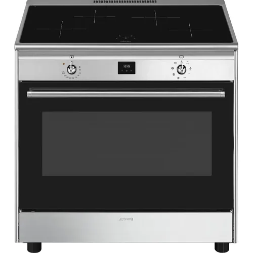 Электрическая плита SMEG CG90CIXT, закаленное стекло, нержавеющая сталь