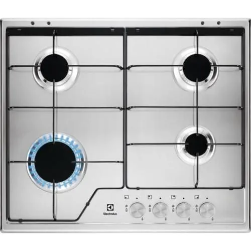 Газовая варочная панель Electrolux KGS6424SX, 4 конфорки, нержавеющая сталь, серебристый