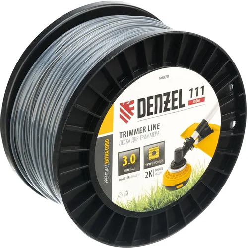 Леска для садовых триммеров DENZEL 96820, 3мм, 111м