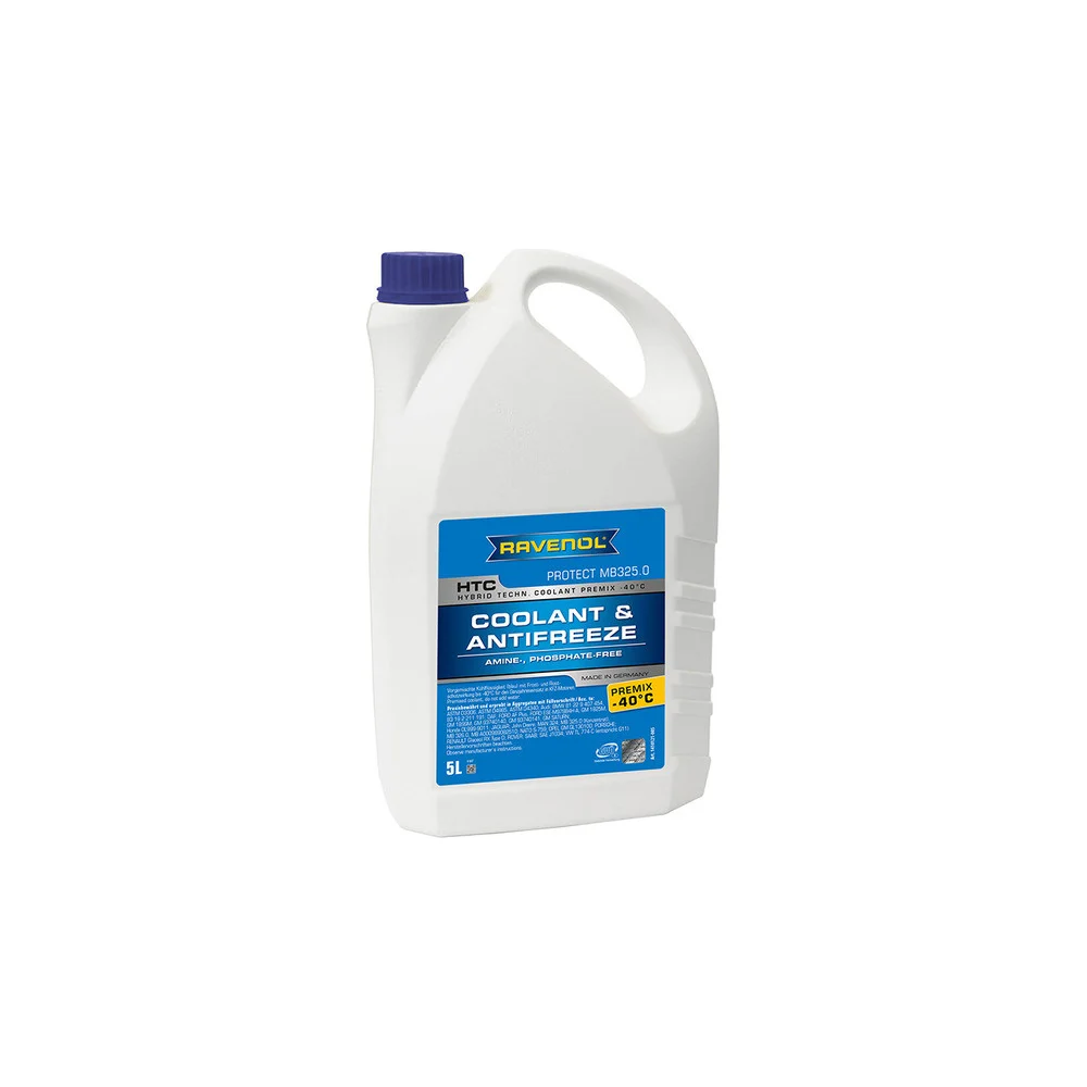 Антифриз RAVENOL HTC Hybrid Techn.Coolant Premix -40C готовый к применению, синий, 5 л 1410121-005-01-999