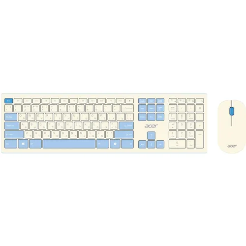 Комплект (клавиатура+мышь) Acer OCC205, USB, беспроводной, белый [zl.accee.00c]