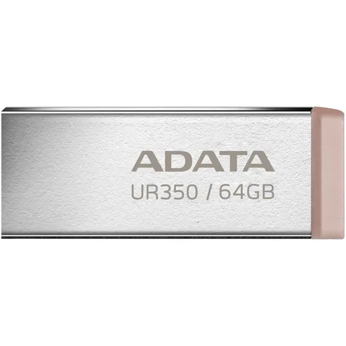 Флешка USB A-Data UR350 64ГБ, USB3.2, серебристый и коричневый [ur350-64g-rsr/bg]