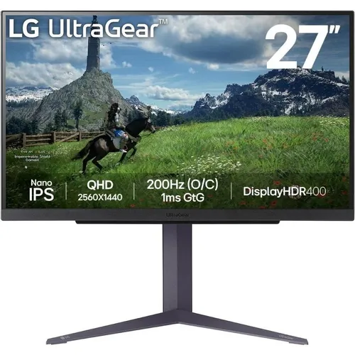 27" Монитор LG UltraGear 27GS85Q-B, 2560x1440, IPS, 180Гц, 2хHDMI, 1хDP, черный [27gs85q-b.aruz]