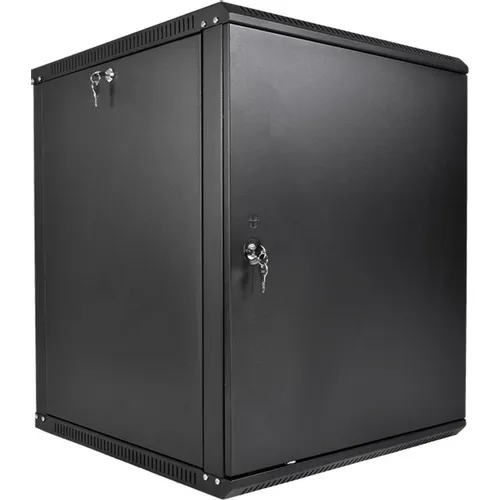 Шкаф коммутационный ЦМО ШРН-Эконом ШРН-Э-12.350.1-9005 настенный, металлическая передняя дверь, 12U, 600x608x350 мм