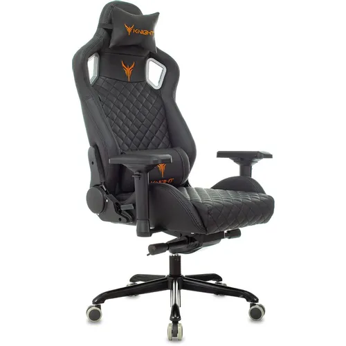 Кресло игровое KNIGHT TITAN, экокожа, до 150кг, регулируемые 4D подлокотники, черный