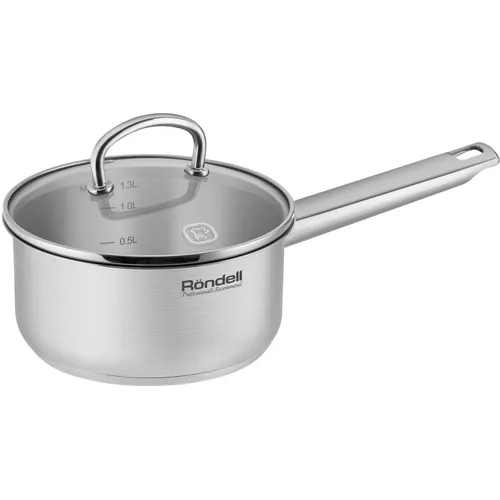 Ковш Rondell Solo RDS-1601, 1.3л, с крышкой, стальной