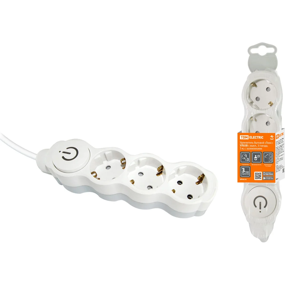 Бытовой удлинитель TDM ELECTRIC Люкс УЛ03В SQ1303-0132