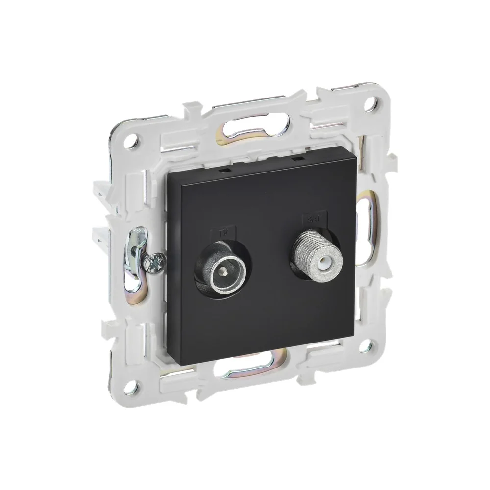 Двойная розетка IEK SKANDY TV+SAT SK-A13Bl черный SK-AF20-O-K02