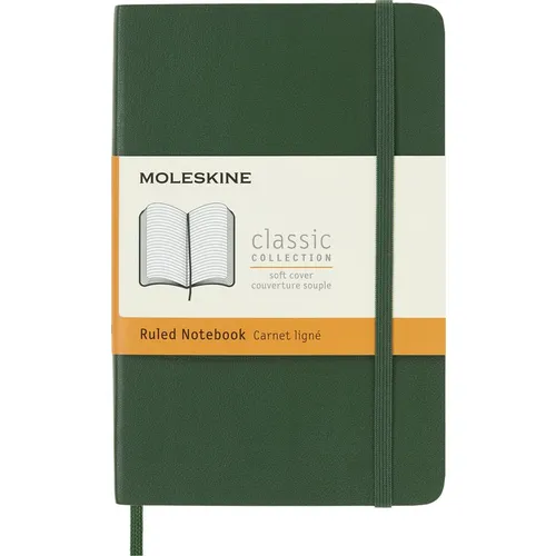 Блокнот Moleskine Classic Soft, 192стр, в линейку, мягкая обложка, зеленый [qp611k15]