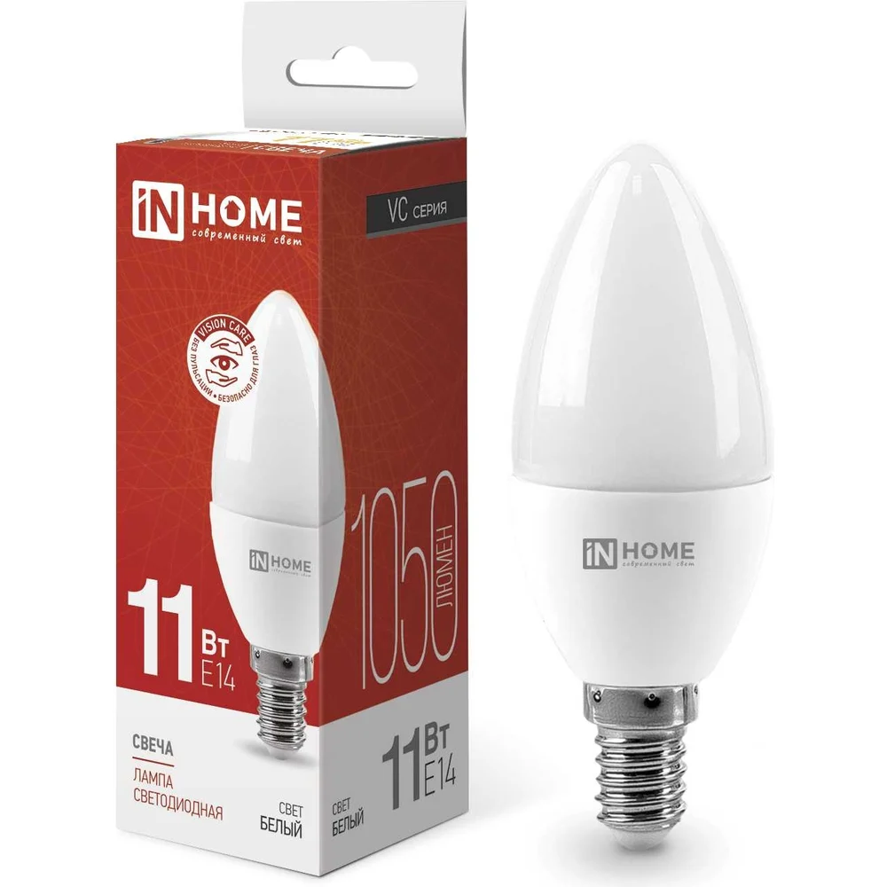 Светодиодная лампа IN HOME LED-СВЕЧА-VC 4690612020471