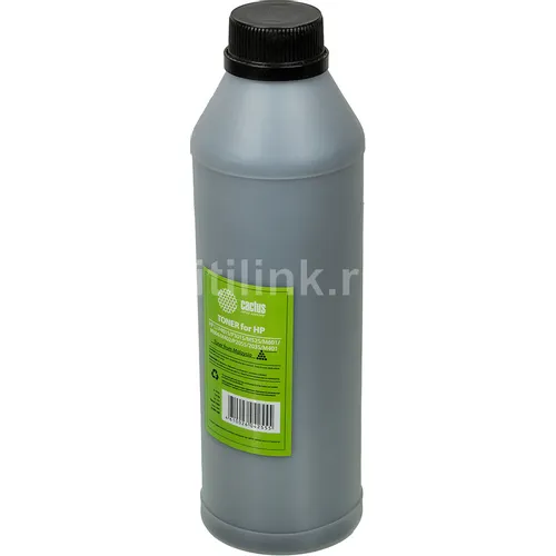 Тонер Cactus CS-THP9-1000, для HP W1470/CF237/CF281/CE390/CC364/CF214/C8543/Q5942, черный, 1000грамм, флакон