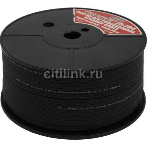 Кабель акустический PREMIER SCC-09 BC, 2х1.5 кв.мм, медный, 100м, черный [25-204 100]