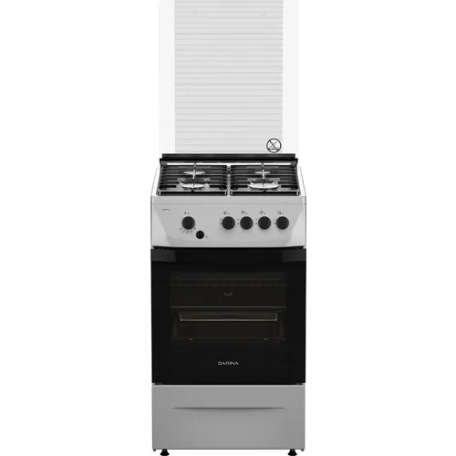 Газовая плита Darina 1D1 GM 241 014 Х, газовая духовка, стеклянная крышка, чугун, нержавеющая сталь и черный