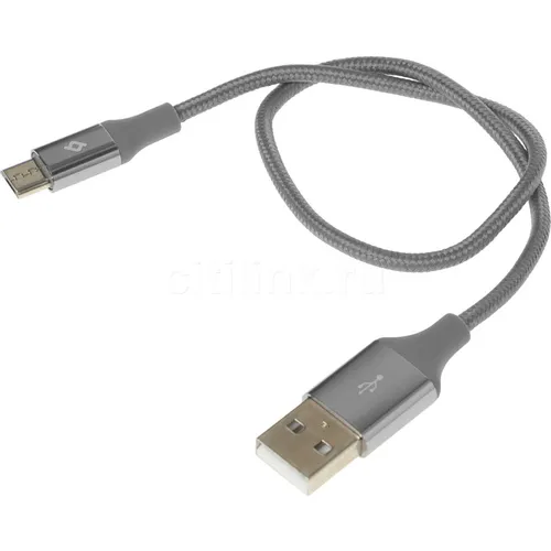 Кабель TTEC 2DK25UG, micro USB (m) - USB (m), 0.3м, серый