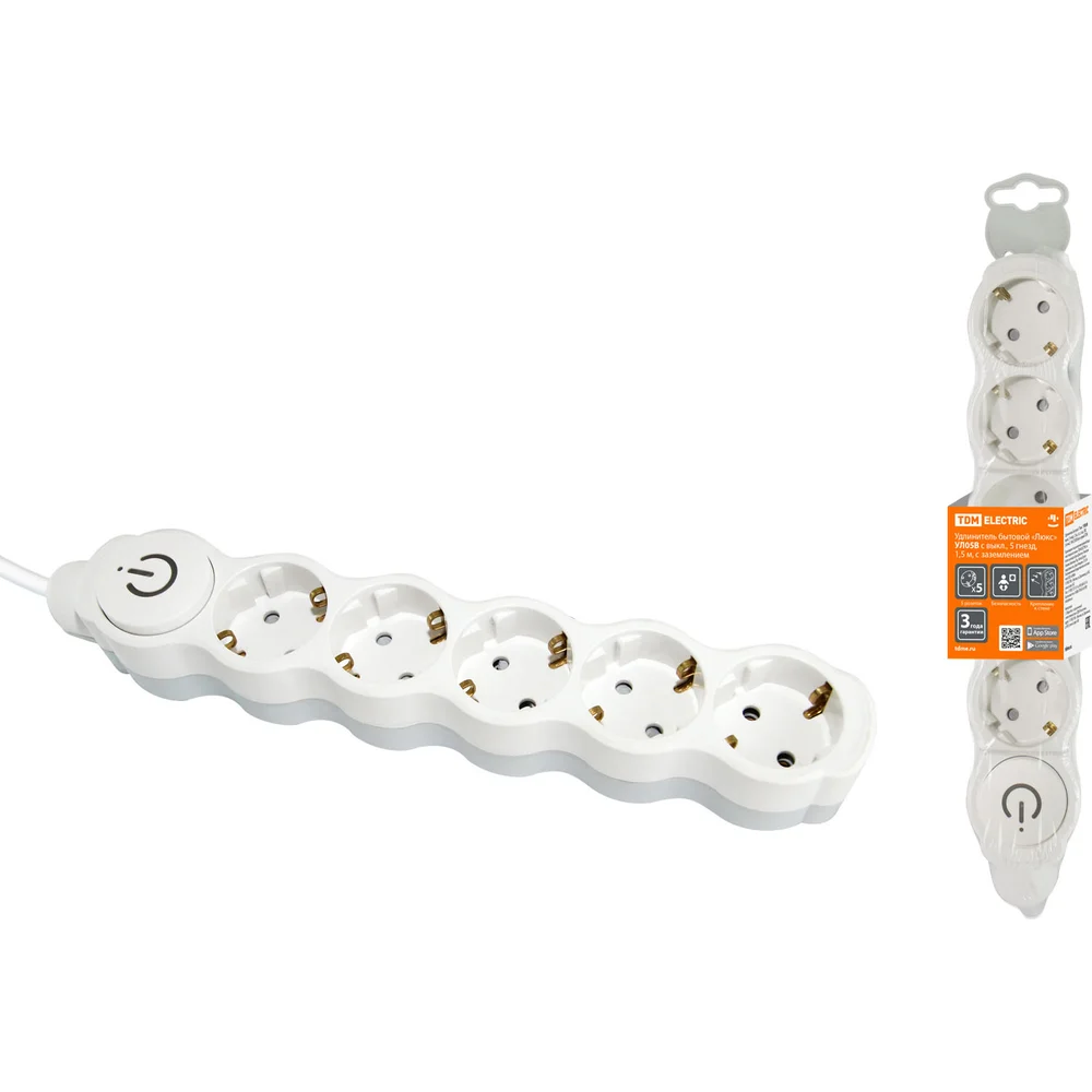 Бытовой удлинитель TDM ELECTRIC Люкс УЛ05В SQ1303-0136