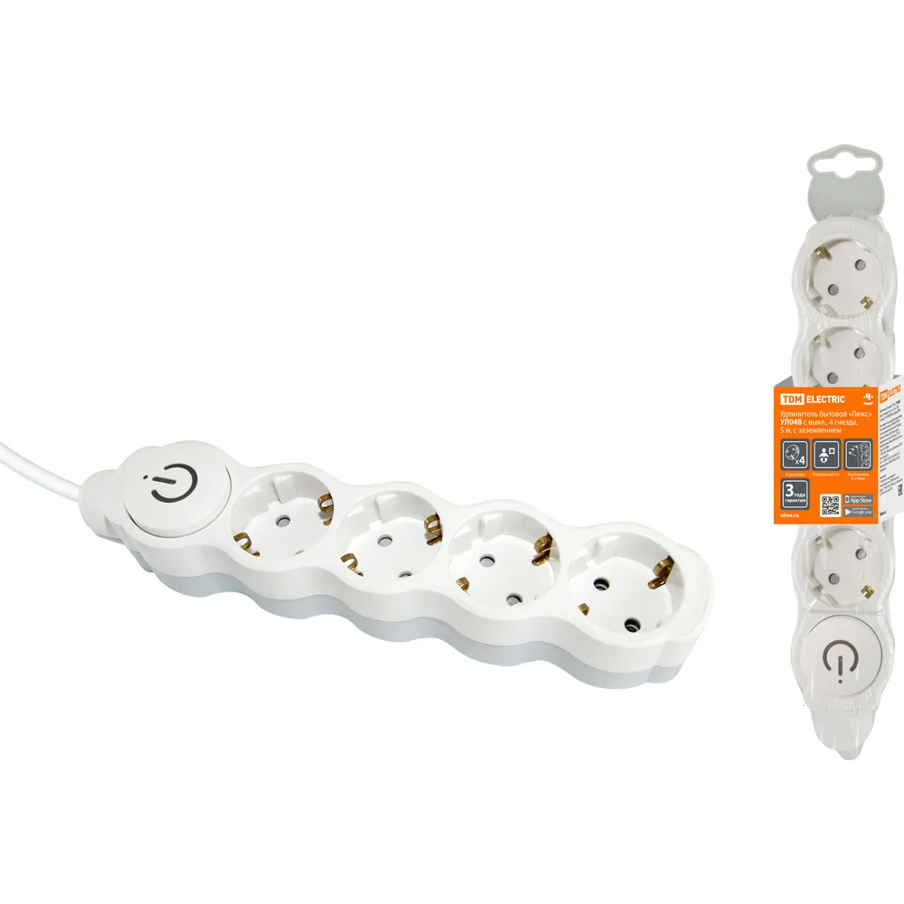 Бытовой удлинитель TDM ELECTRIC Люкс УЛ04В SQ1303-0135