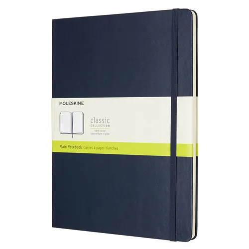 Блокнот Moleskine Classic, 192стр, без разлиновки, твердая обложка, синий [qp092b20]