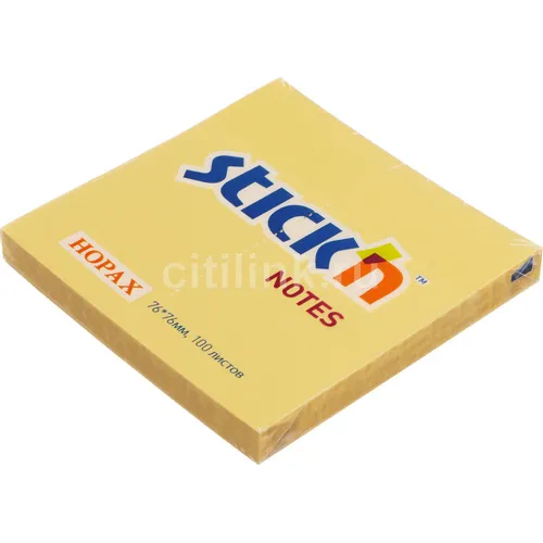 Блок самоклеящийся бумажный STICK`N 21391, 76x76, 100 л, пастель, оранжевый 12 шт./кор.