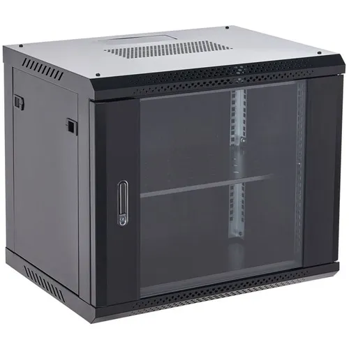 Шкаф коммутационный REXANT 04-0964-112 настенный, стеклянная передняя дверь, 9U, 600x501x450 мм