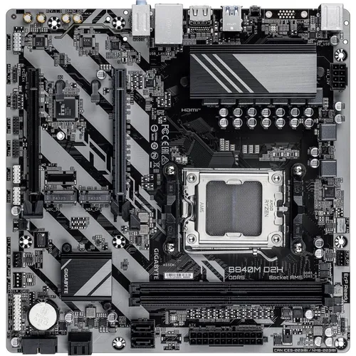 Материнская плата Gigabyte B840M D2H, Socket AM5, AMD B840, mATX, Ret