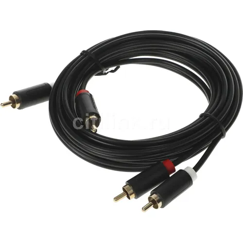 Кабель аудио VENTION BCMBI, 2хRCA (m) - 2хRCA (m), 3м, GOLD, черный