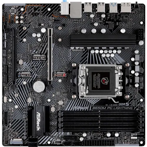 Материнская плата ASRock B650M PG Lightning, Socket AM5, AMD B650, mATX, Ret