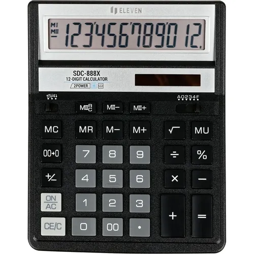 Калькулятор ELEVEN SDC-888X, 12-разрядный, черный