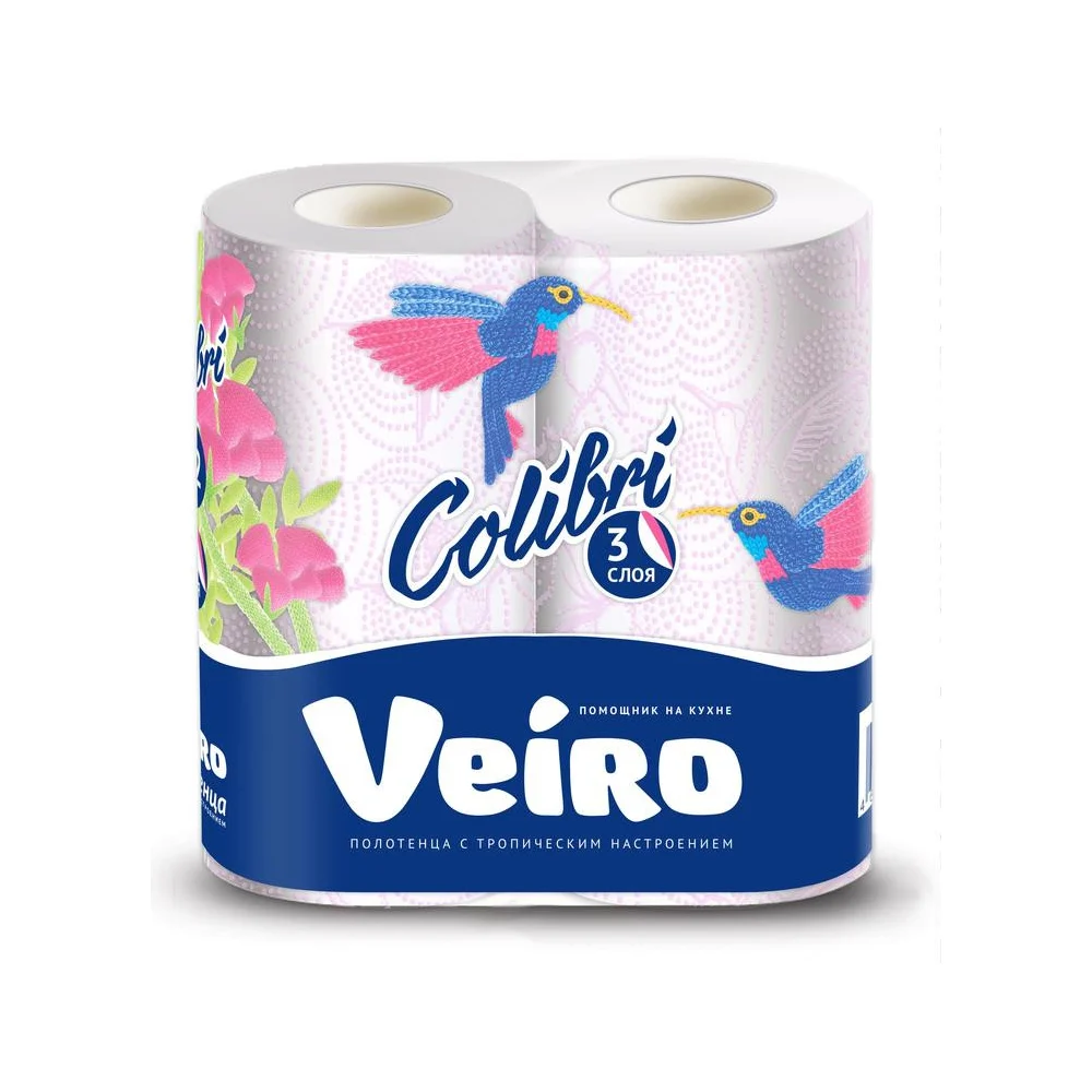 Трехслойые полотенца бумажные VEIRO Linia Colibri 8П32