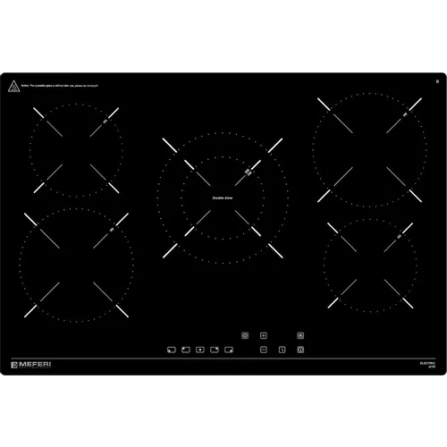 Электрическая варочная поверхность MEFERI Ultra MEH755BK, конфорок: 5 шт., стеклокерамика, независимая, черный