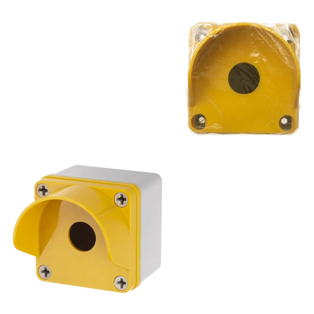 Корпус TDM КП101 c козырьком для кнопок 1 место IP66 ABS желтый SQ0705-0011