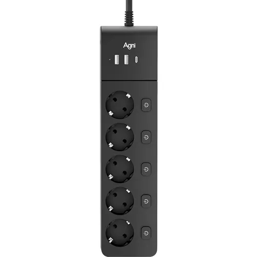 Сетевой фильтр AGNI TP-FI3U5E, 2м, черный [tp-fi3u5e-c-2m-black]