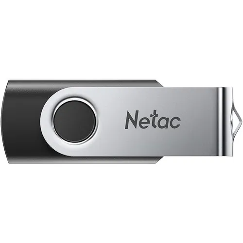 Флешка USB NETAC U505 16ГБ, USB3.0, черный и серебристый [nt03u505n-016g-32bk]