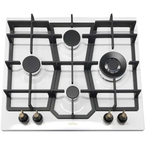 Газовая варочная панель Korting HG631CTRI, 4 конфорки, эмалированная сталь, белый