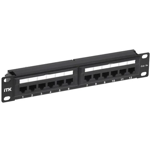 Патч-панель ITK PP12-1UC5EU-D05-10 10" 1U 12xRJ45 кат.5E UTP