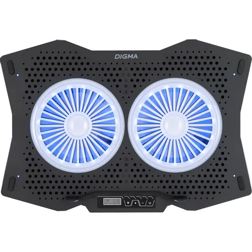 Подставка для ноутбука Digma D-NCP180-2x110RGB, 18", 410х280х34 мм, 2хUSB, вентиляторы 2 х 110 мм, 700г, черный