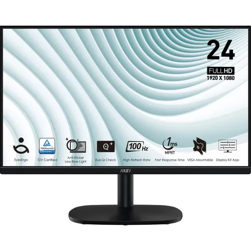 23.8" Монитор MSI Pro MP245V, 1920x1080, VA, 100Гц, 1хHDMI, черный [9s6-3pc0cm-014]