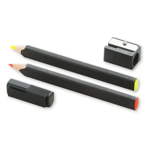 Карандаши Moleskine Highlighter EW2PSFN12, липа, 2 цв., точилка/колпачок, 2