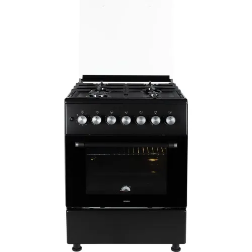 Газовая плита Nord GG 6064 B, газовая духовка, стеклянная крышка, чугун, черный