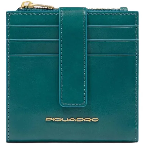 Чехол для кредитных карт Piquadro Blue Square PP6843B2R/OT3, кожа натуральная, синий петроль