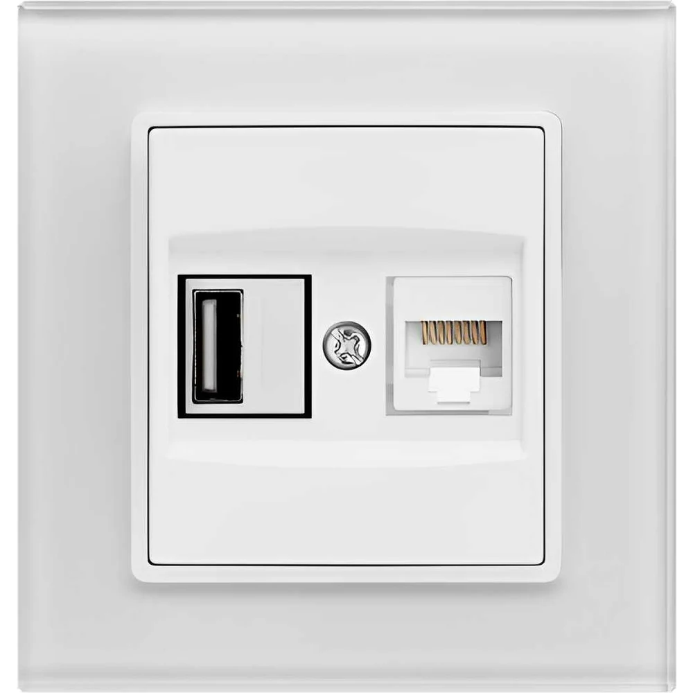 Розетка для USB + сетевого кабеля LAN Vesta Electric FRZ00050504BEL
