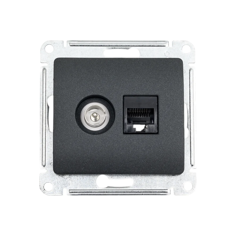 Двойная тв компьютерная розетка Systeme Electric Glossa GSL000789