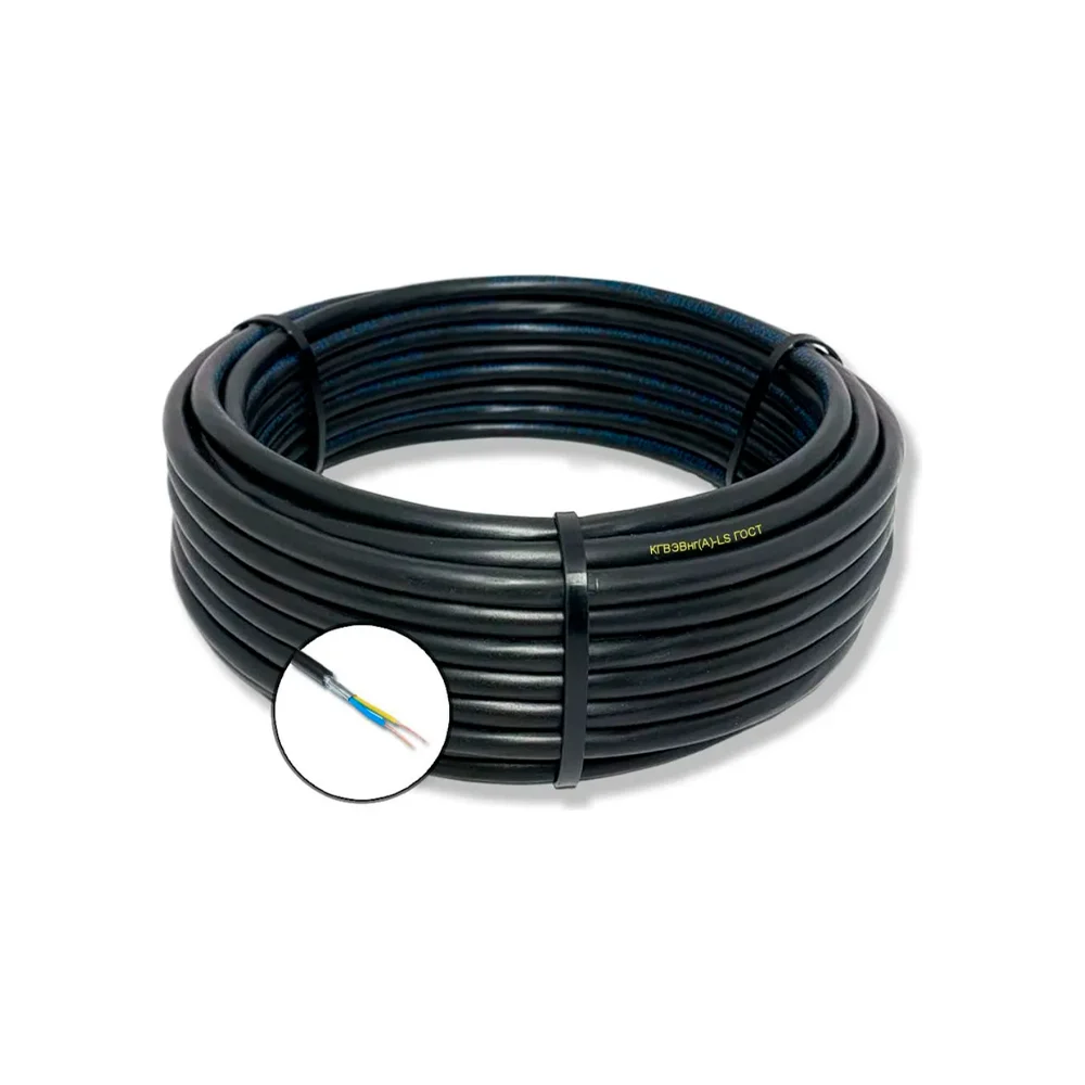 Гибкий кабель ПРОВОДНИК кгвэвнг(a)-ls 2x1 мм2, 30м OZ110162L30
